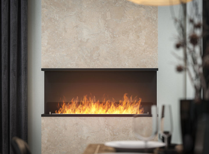 bioethanol-einbaukamin-dreiseitig-infire-c1200v2-blendrahmen-mit-glas-mit-flammen-ethanolkamin-steinblock-cremefarben-travertin